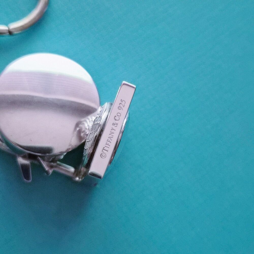RARE Tiffany & Co. Sterling Silver Globe & Airplane Travel Lock Key Ring - Picture 9 of 11